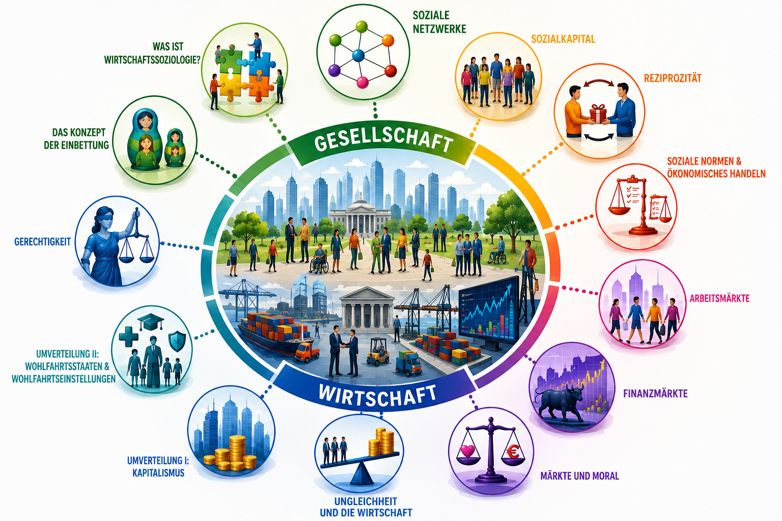 Themen der Wirtschaftssoziologie – Lehrgrafik
